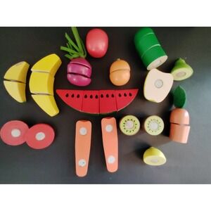 Melissa & Doug Cutting Fruit & Vegetable Lot Wooden Pretend Play Food Kitchen